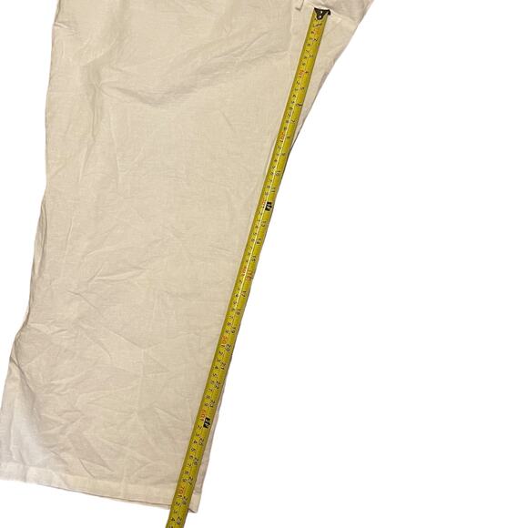 Amazon Essentials White Linen Blend Wide Leg Pants Size 3X - Picture 3 of 3